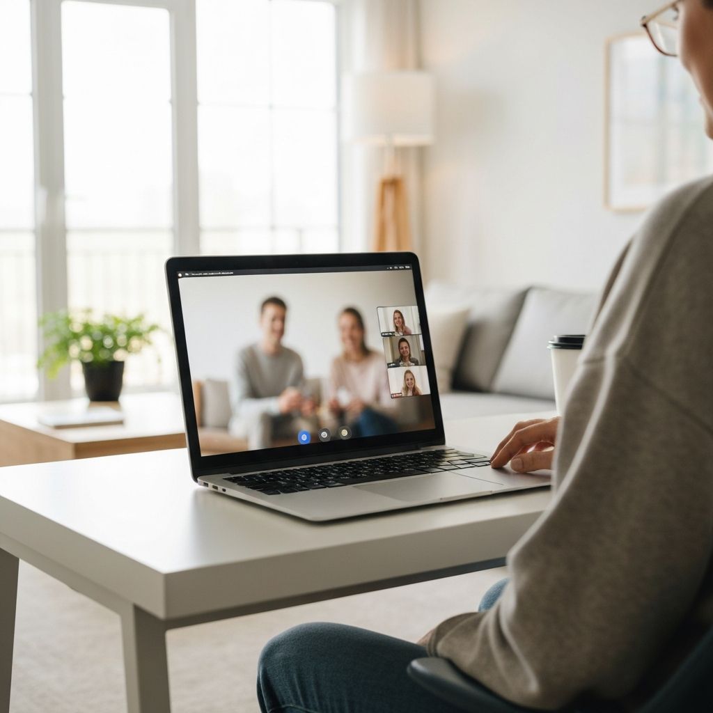 Online-Gespräch am Laptop